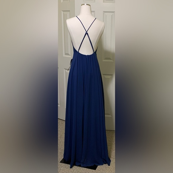 Lulus Dresses & Skirts - NWT M Lulu’s Navy Blue Maxi Dress Mythical Kind of Love Flowy Gown Garden Prom